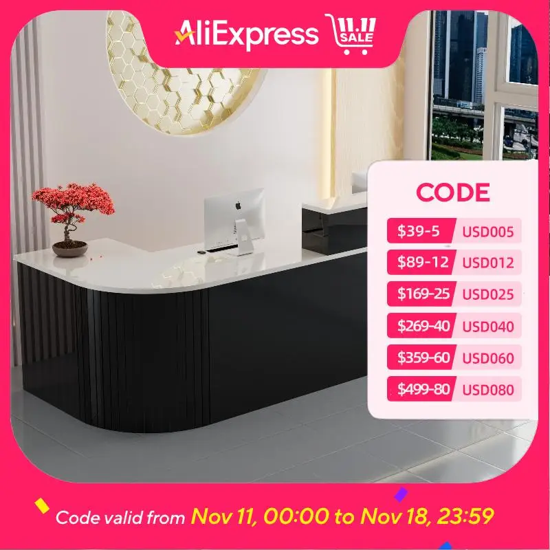 

Large Modern Reception Desks Clinic Logo Drawers Beauty Salon Reception Desks Front Cashier Biurko Do Recepcji Office Furniture
