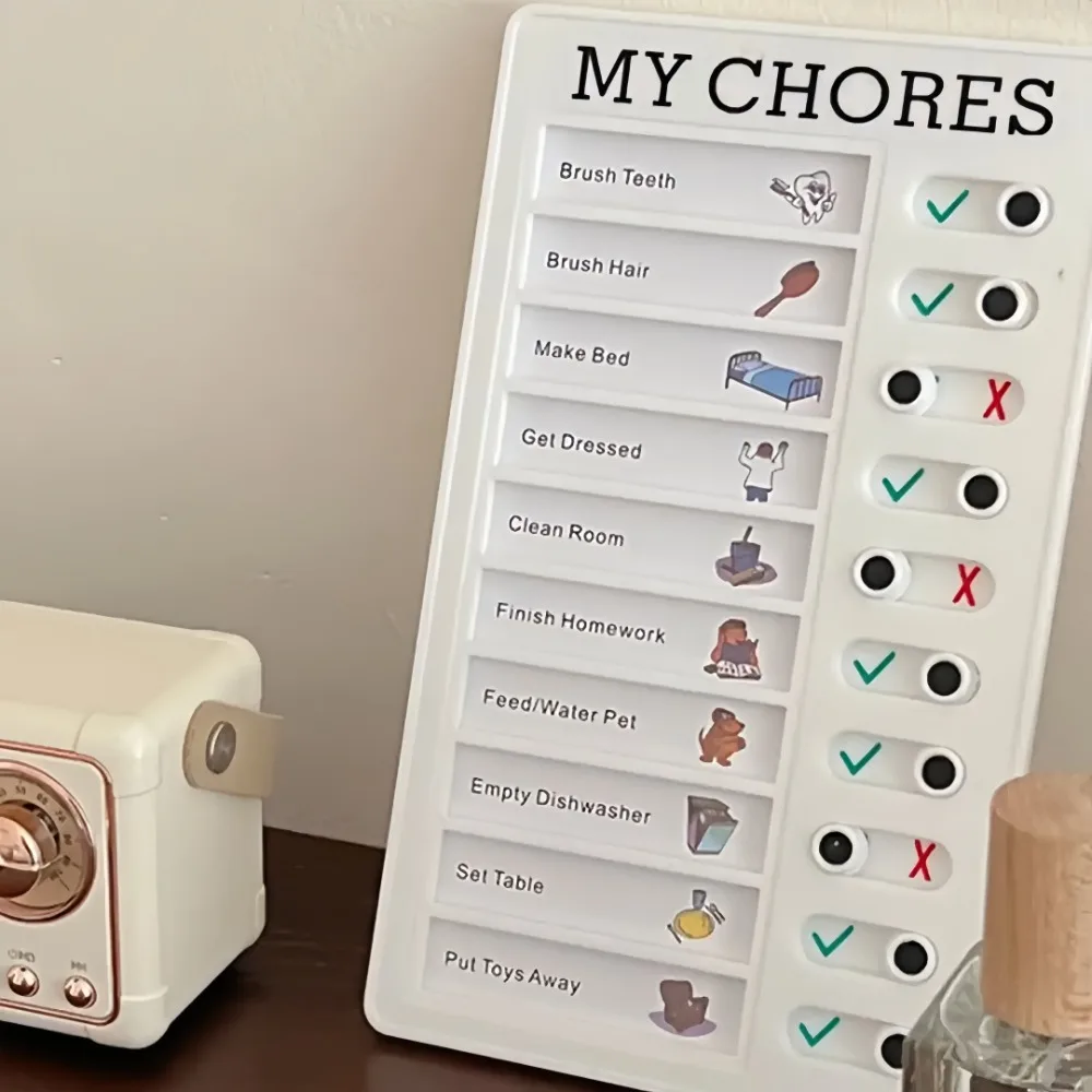 Self Discipline Check-in Tool Replaceable Plastic Plan Checklist Fo Adults Children Summer Task Planning Time Memo Message Board