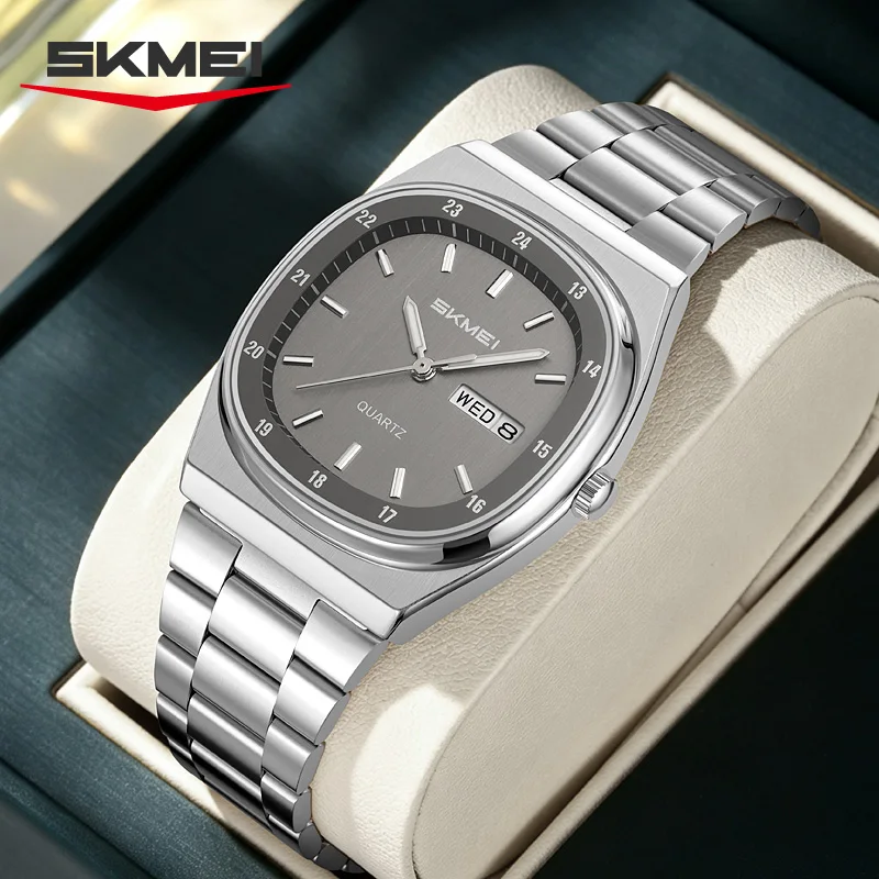 SKMEI 2630 Men Watch Small Dial Fashion Business Watch Stainless Steel Watch For Man Casual Quartz Watches Male Sport Reloj