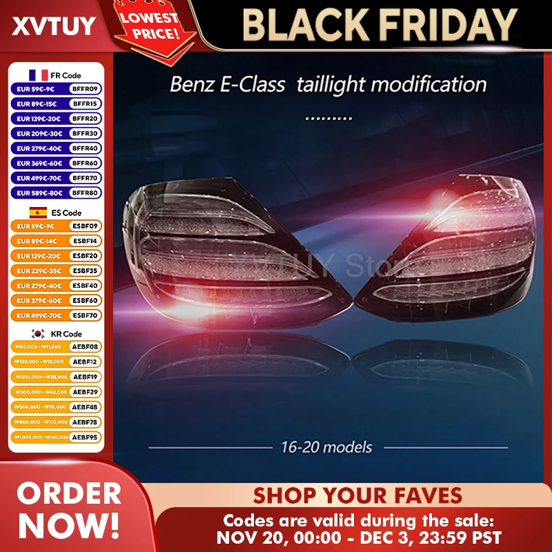 

Светодиодный задний фонарь заднего бампера для Mercedes-Benz E-Class W213 2016-2020, аксессуары для задних фонарей, стоп-сигналы поворота, парковочные фонари в сборе