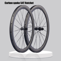CSC Carbon Spoke Wheels 700c 30mm width 40/50mm depth Disc Brake Ratchet 54T Hub F-20H R-20H Light Weight Carbon Spokes Wheelset