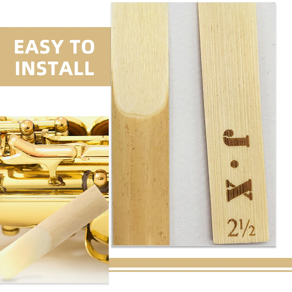 

10pcs Saxophone Alto Clarinet Accessories Soprano Sax Reeds 2.5 Mouthpiece Bamboo Tenor Instrument Parts Replacement