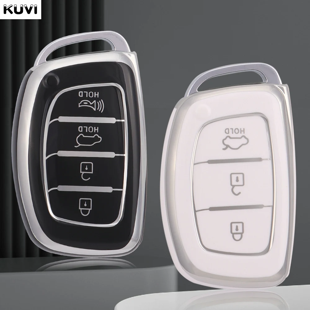 3 4 Button TPU Car Smart Key Case Cover For Hyundai Tucson Santa Fe Rena Sonata Elantra Creta Ix35 Ix45 I10 I30 I40 Accessories