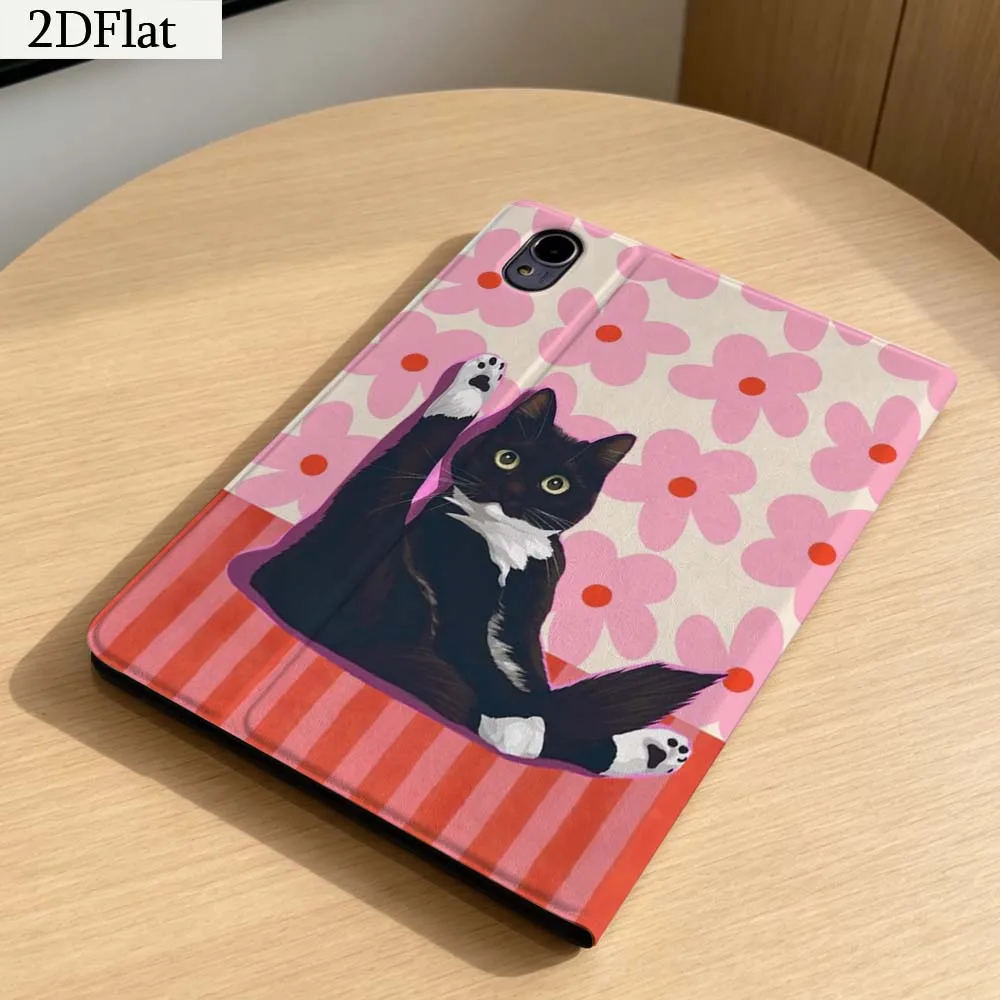 Cartoon Black White Cat Gift For Honor Tab Magic Pad GT X9a 6 X9 X8A X8 V8 V7 9 V9 8 2 3 4 13.3 10 Pro Inch Tablet Case