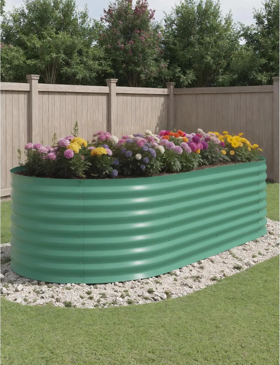 

Outdoor and Indoor use Garden Raised Garden Bed Kits, 8x4x2 ft Metal Raised Planter Bed for Vegetables Flowers Ground Planter Bo