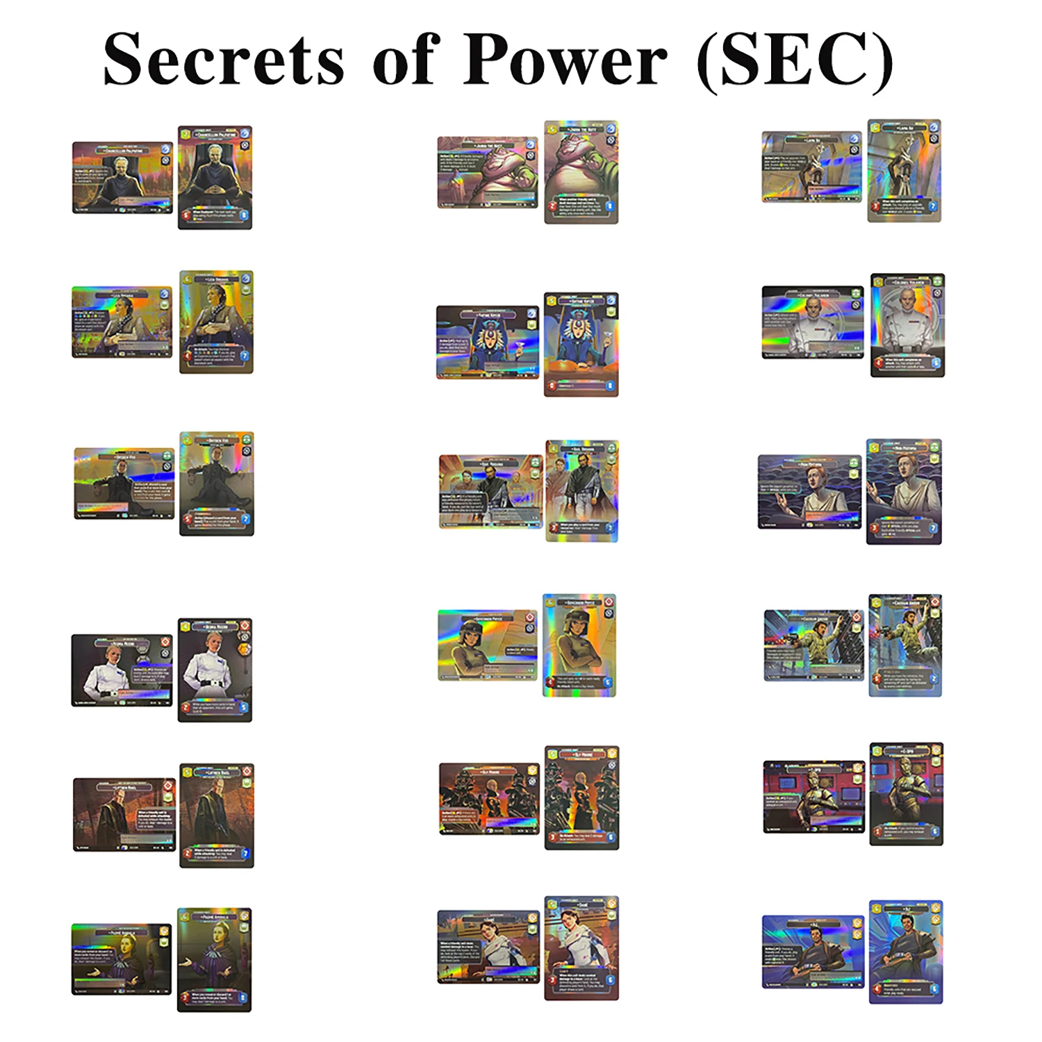 star-wars-proxy-cards-foil-secrets-of-power-sec-jabba-the-hutt-governor-pryce-luthen-rael-sly-moore-leia-organa-c-3po-sabe