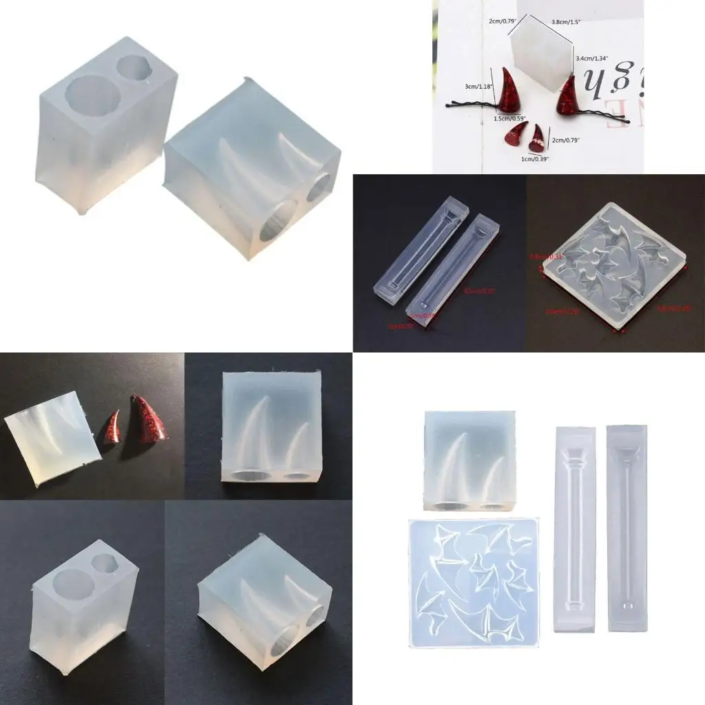 

652F Mini Devil Horns Wand Silicone Resin Mold DIY Keychain Craft Epoxy Molds Jewelry Making Earring Crafts Tool