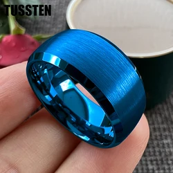 TUSSTEN 10MM Classic Men Forever Ring Tungsten Wedding Band Domed Brushed Finish Comfort Fit