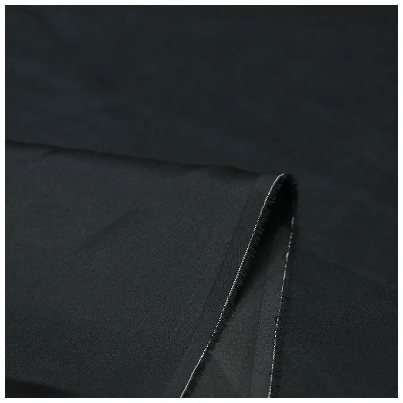 Silk plain crepe satin fragrant gauze fabric ramie double-sided black full marks clothing designer