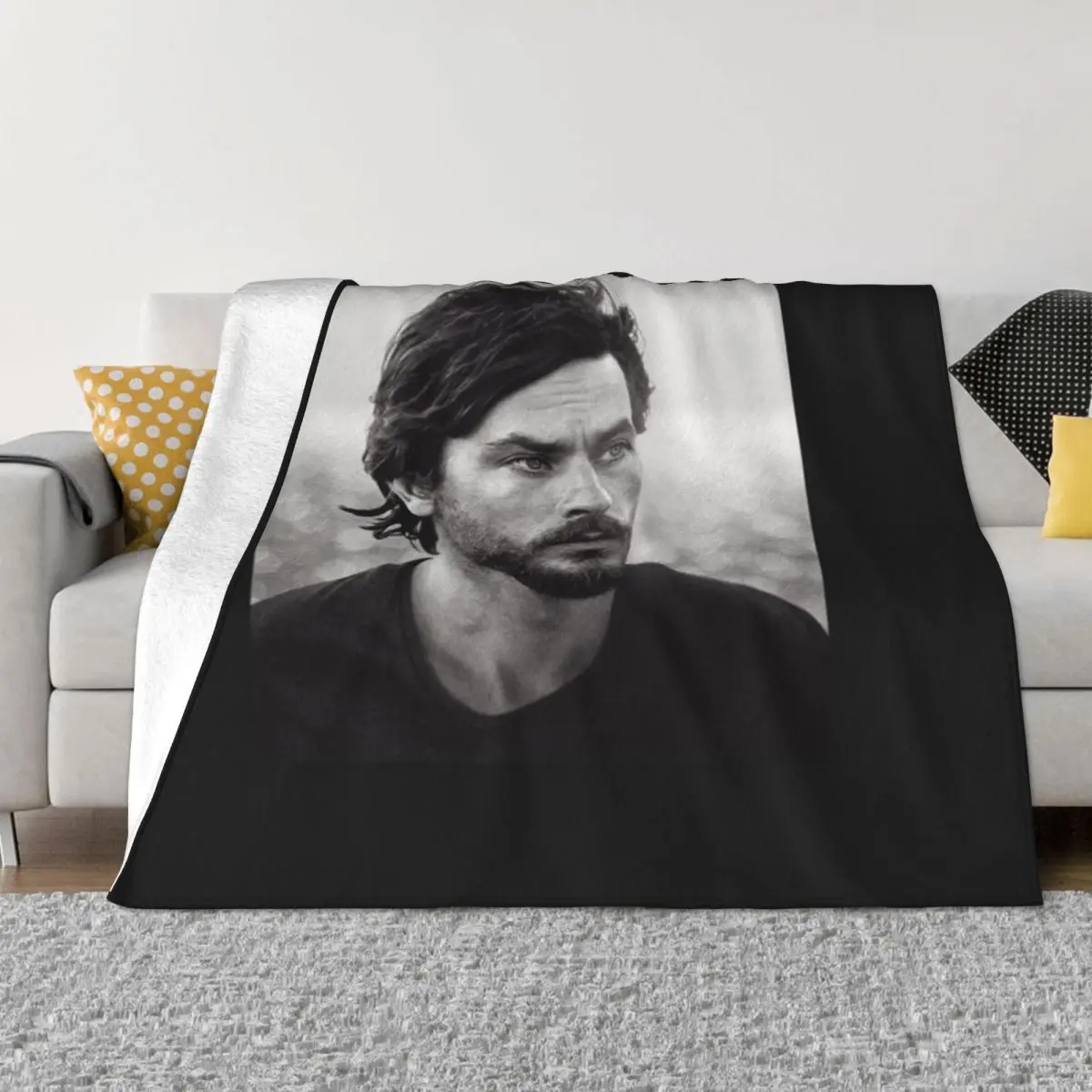 Alain Delon With Beard Classic An Ultra-Soft Micro Fleece Blanket