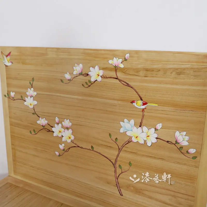 Camphor wood solid wood bed Modern single bed Storage 1.5 Master bedroom Log Paint-free Chinese furniture