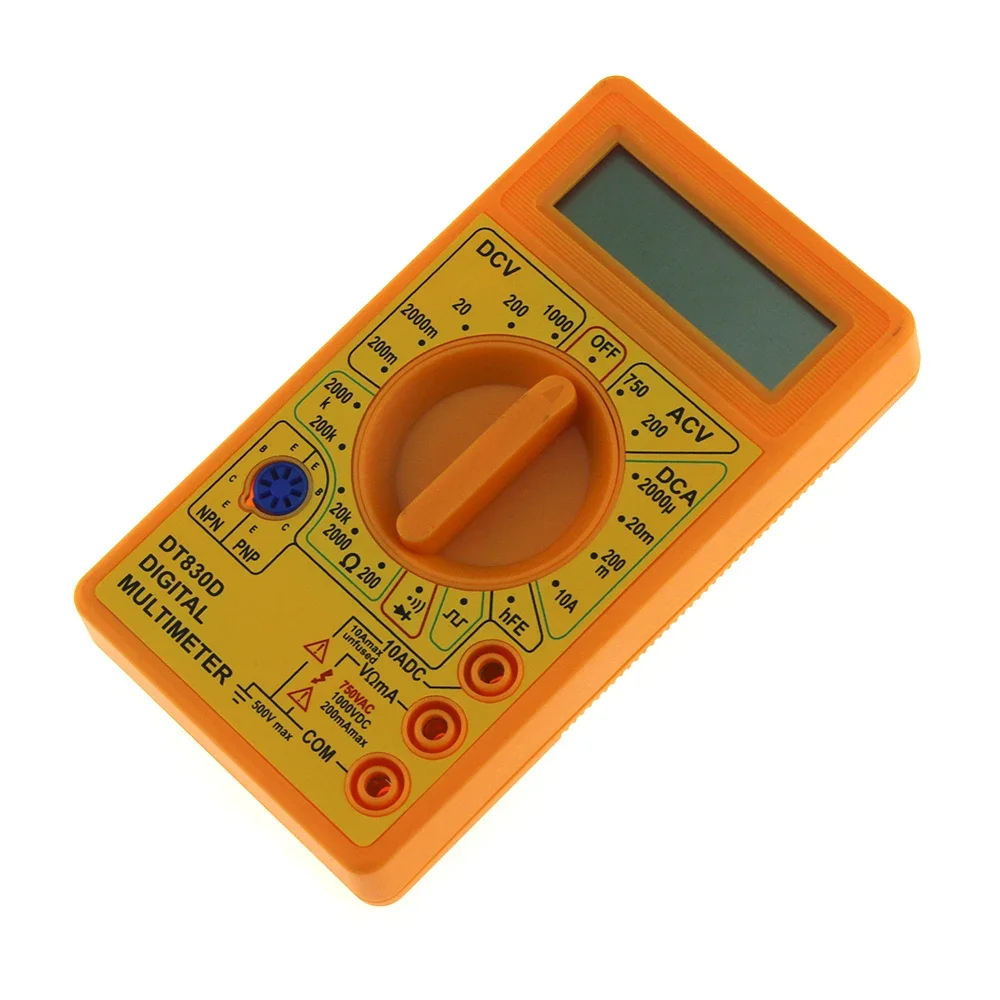 DT830D Mini Digital Multimeter voltmeter Voltage Ampere Ohm Tester DC AC Ammeter Power Meter Test With Lead Probe Buzzer