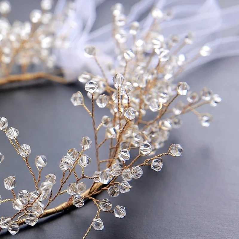 Diadema de cristal de lujo hecha a mano, tocados brillantes, pieza de pelo nupcial, diadema para vestido de noche y fiesta de boda