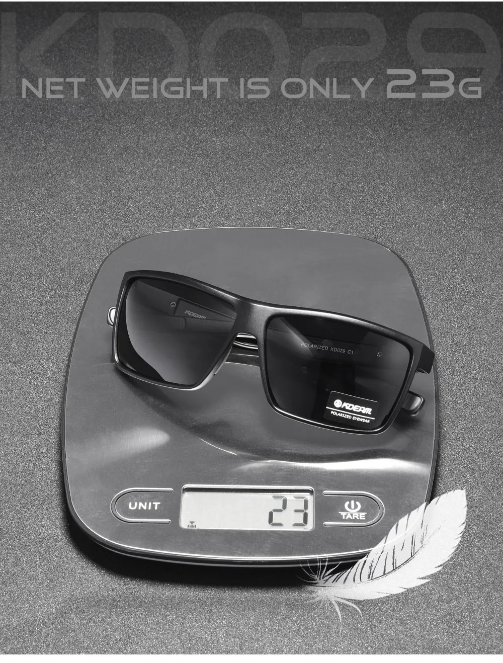 KDEAM Scratch Widerstand Sonnenbrille Männer Polarisierte 100% UV Schutz Sonnenbrille Integral Frühling Scharniere Und Gebogene Tempel KD029 – Detail 8