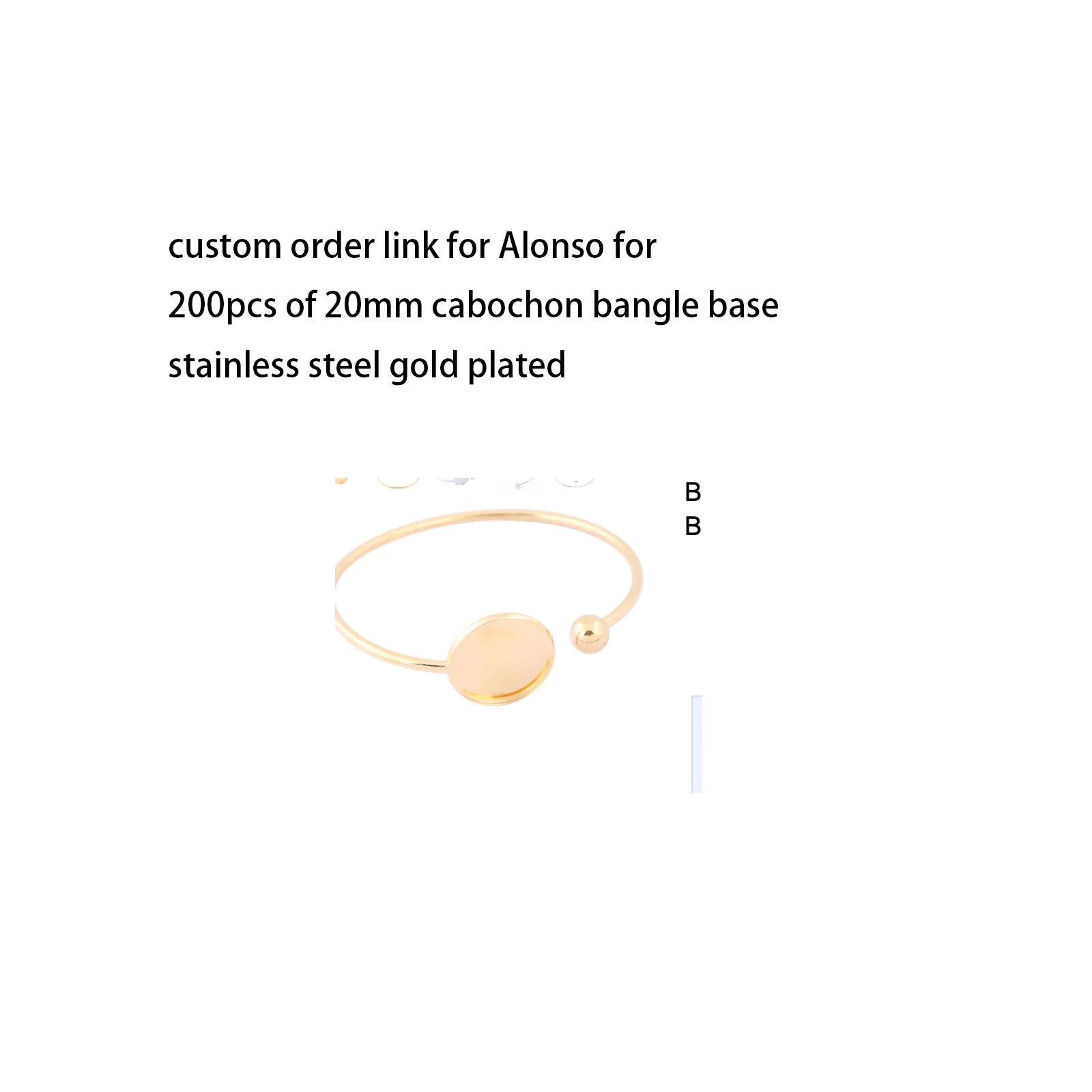 

Ссылка на заказ для Alonso, 200 шт., позолоченные браслеты из нержавеющей стали диаметром 20 мм с кабошоном, основание, заготовки