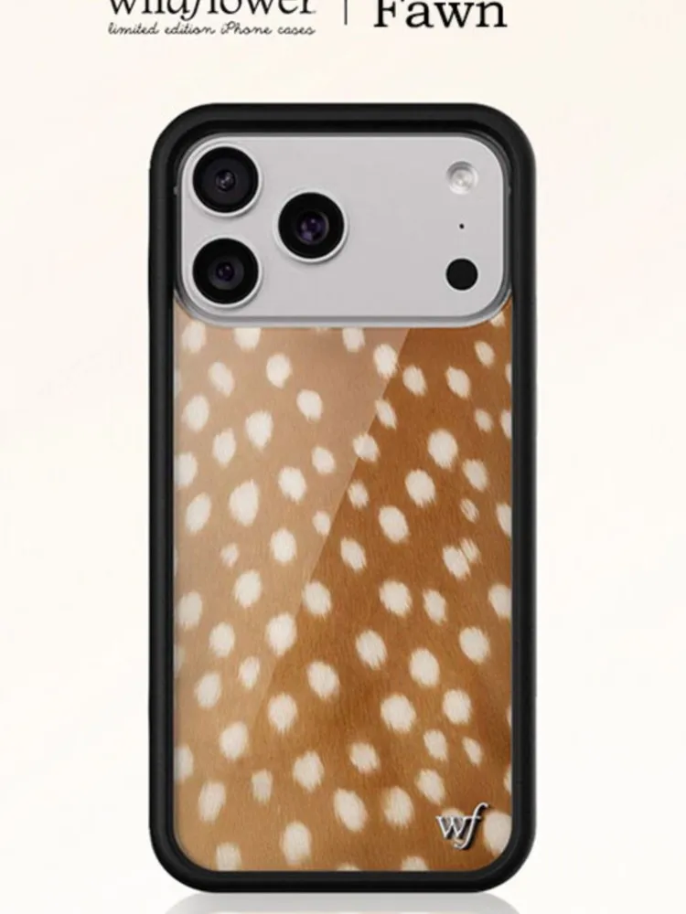 Etui na telefon z motywem dzikich kwiatów i uroczego jelenca dla iPhone 11 18 17 16 15 14 13 12 Pro Max Plus Air, modny brązowy pokrowiec z jeleniem. — zdjęcie produktu 7