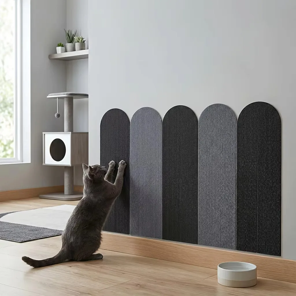 Self Adhesive Cat Scratcher Mat Trimmable Wear Resistant Lint Free Wall Sofa Furniture Protector Strong Adhesive Cat Scratch Pad