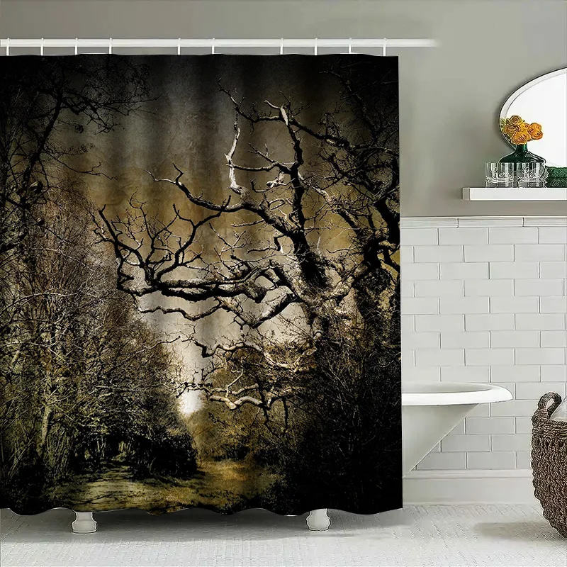 

Туну темные лесные деревья ужас страшные настенные занавески для душа в ванной комнате декор