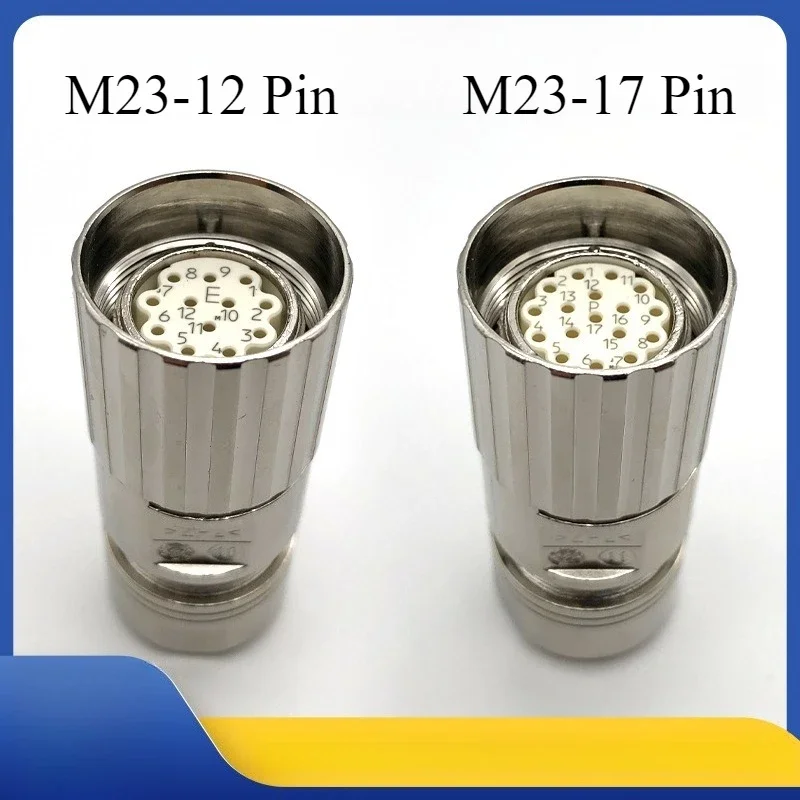 Conector de Aviação Fêmea M23 12/17 Pinos - Plugue Codificador à Prova d'Água para Servomotores (ASTA S120)