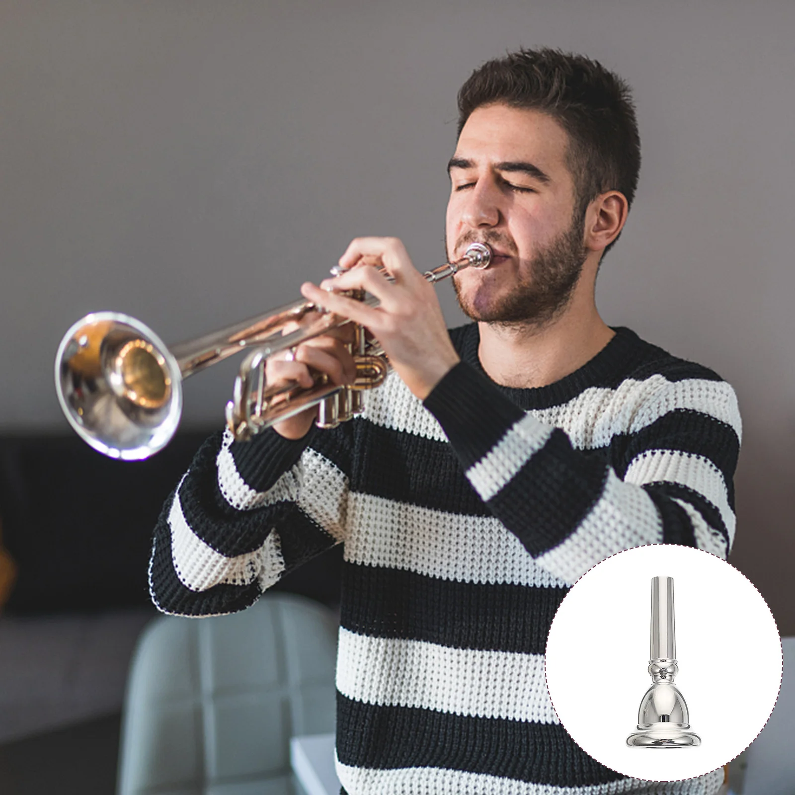 

1Pcs Euphonium Mouthpiece Made of Premium Copper Strong Anti-Deformation Design for Band Performance Family Gathering Music