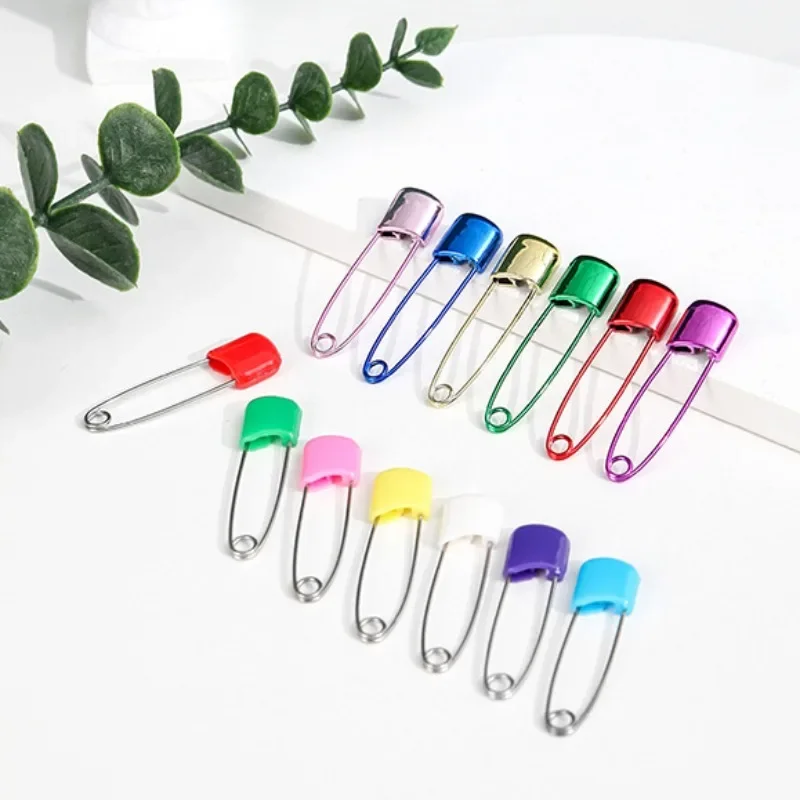 10Pcs Mini Color Resin Cap Stainless Steel Pins Anti-rebound Safety Baby Drool Towel Blanket Clothes Sleeping Bag Pin