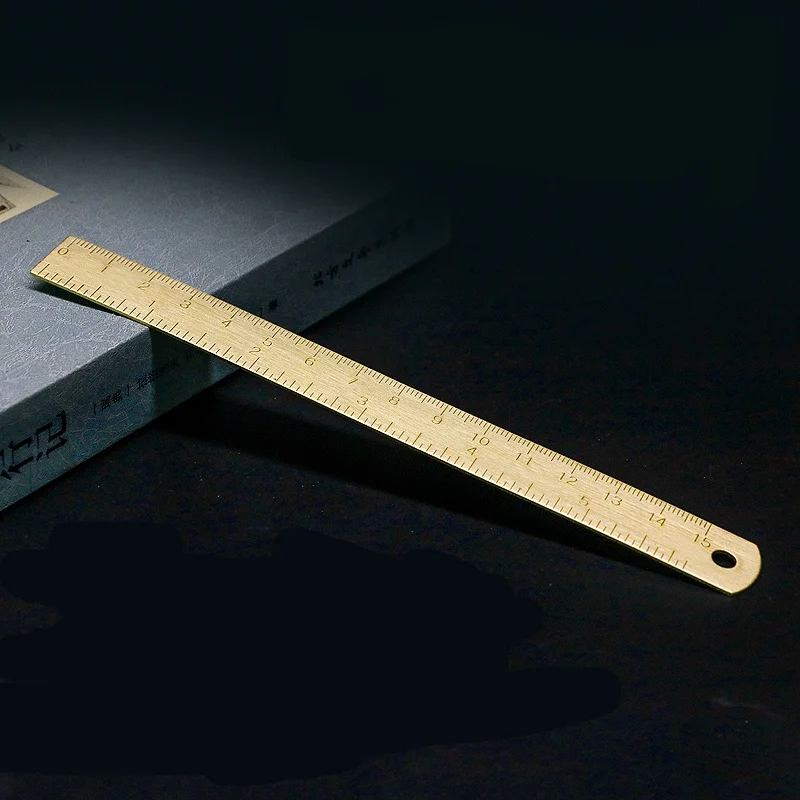 1 pcs  15cm Multifunction Thickening Portable Brass Ruler School Office Drawing Tools