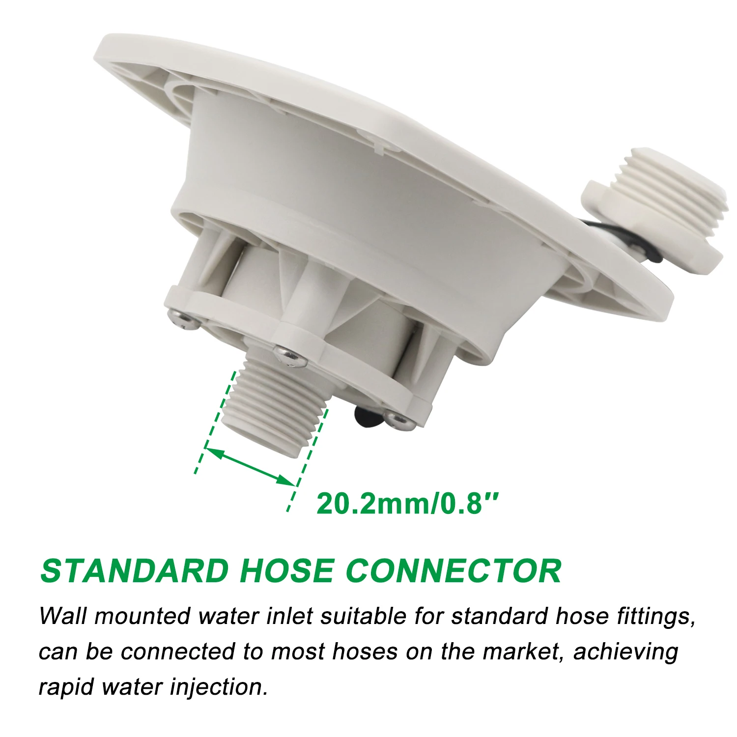 RV City Inlet Pressure Reducing Fill Hatch with Brass Check Valve and Quick Coupler Inlet Hose Adapter for RV Fresh Water Fill