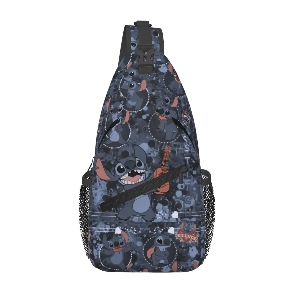 Custom Cartoon Backpacks Stitch Guitar For Traveling Hiking Bags Shoulder Crossbody Chest Backpack Sling Crossbody Backpack