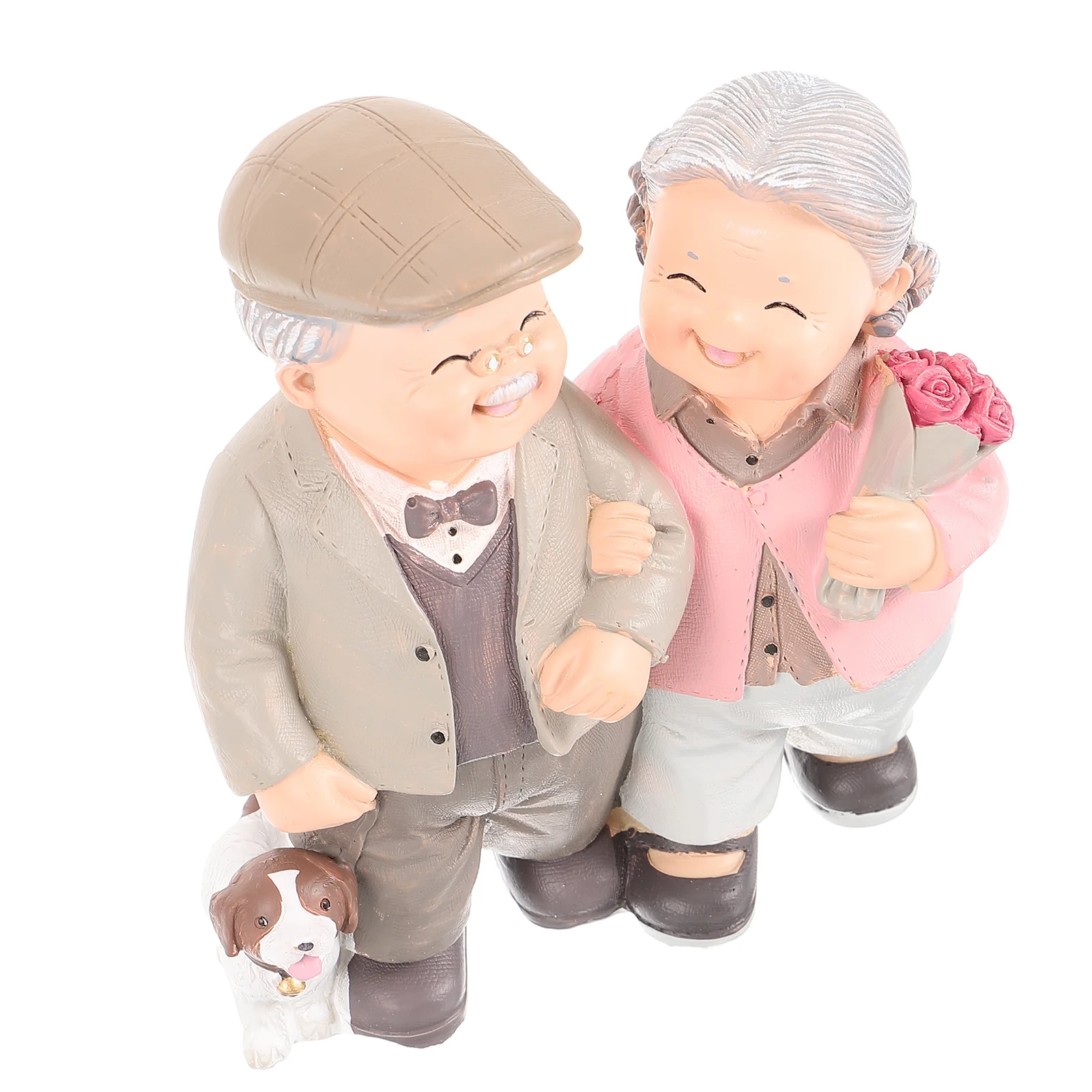 Old Man Granny Ornaments Sweet Decoration Elderly Couple Figurine Eye-catching Adornment Resin Gift Married Multi-color Home