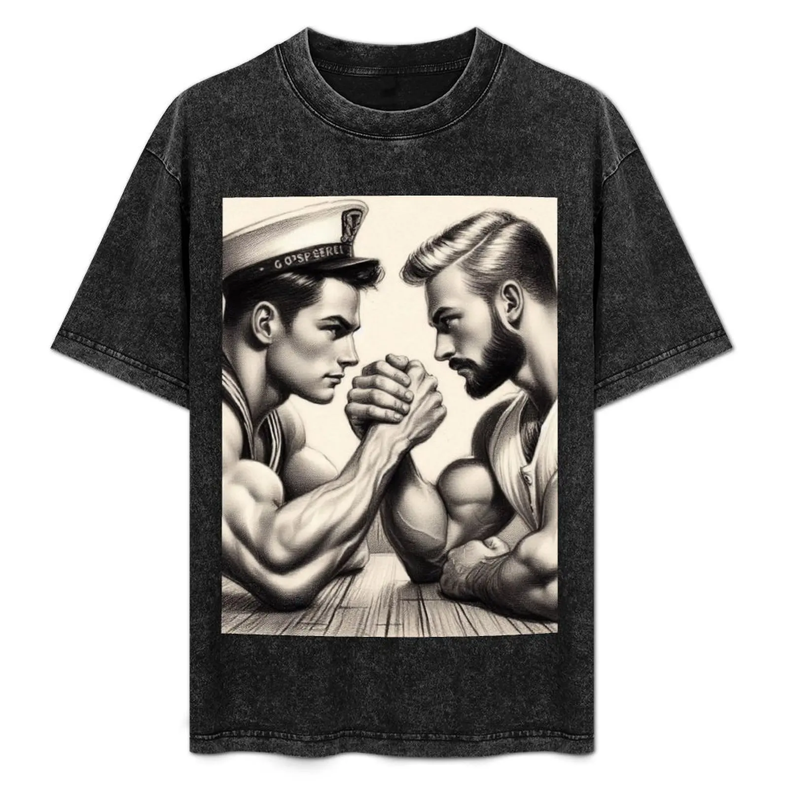 

Up Close and Personal Sailors Tom of Finland Tribute Gay Pride Graphic Design T-Shirt Lightweight Gym Training T-Shirt