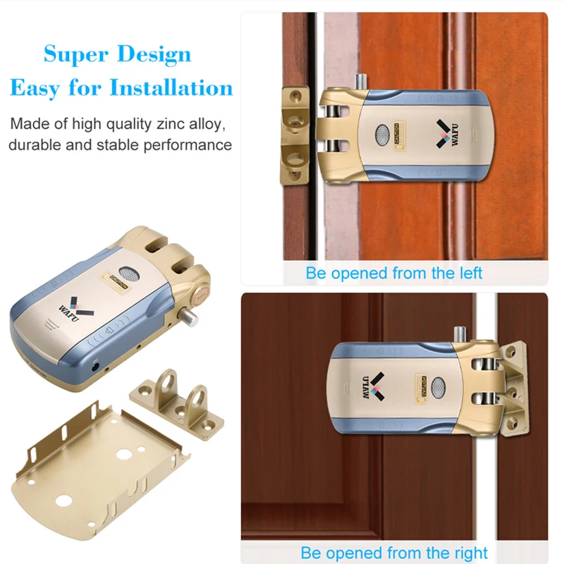 Wafu 010 Smart Door Lock Tuya wifi Smart Lock Remote Control Bluetooth Intelligent Lock Remote Control Invisible Deadbolt Lock