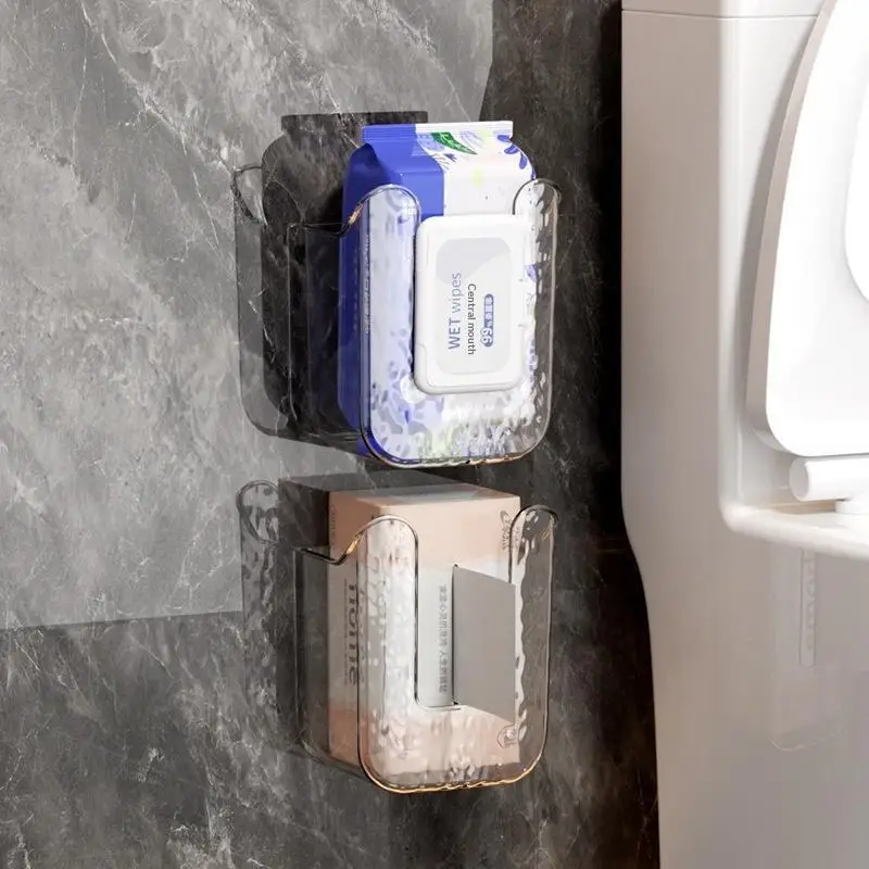New Wall Mounted Wet Wipes Dispenser Self-Adhesive Holder Kitchen Bathroom Tissue Paper Towel Case Box Home Storage Organizer