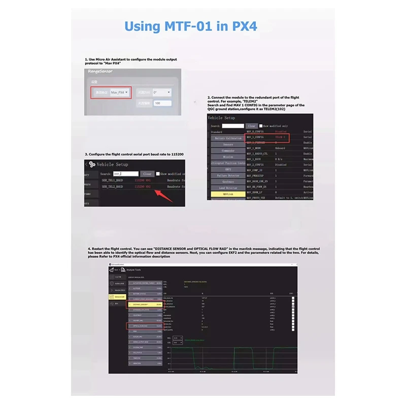 MTF 01 Optical Sensor Module PMW3901 Optical Flow Sensor UAV Positioning 8M Laser Ranging Integrated