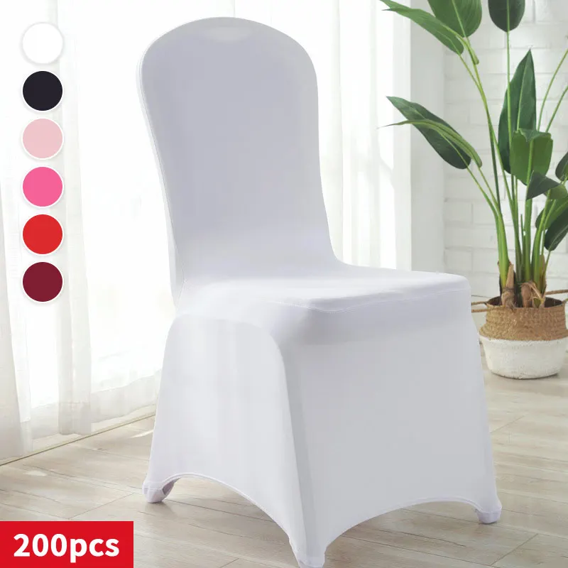 200Pcs Wedding Chair Covers Spandex Stretch Slipcover for Restaurant Banquet Hotel Dining Party Universal Chair Cover