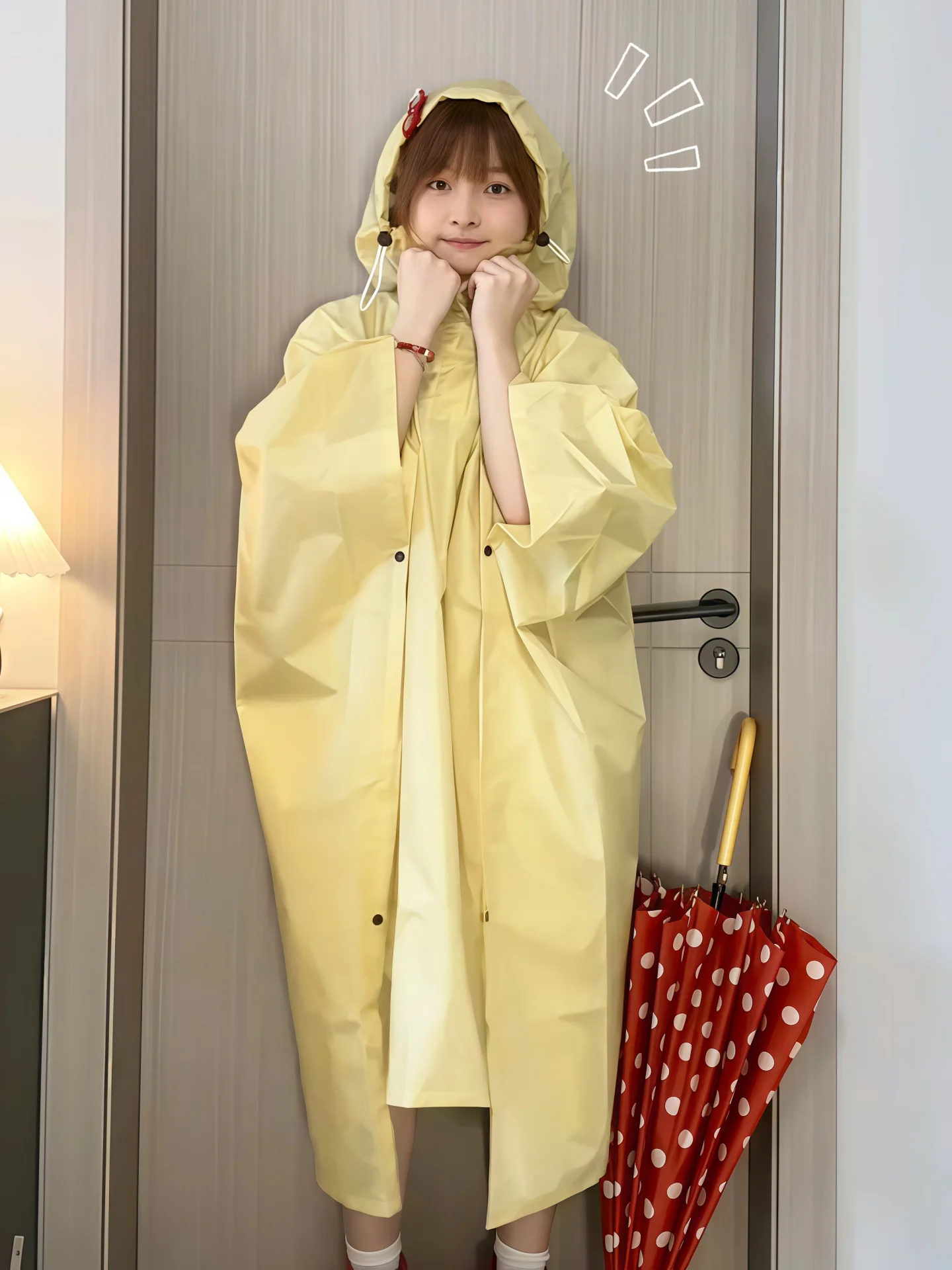 

Длинный дождевик-пончо для школы, специальный молодежный дождевик на все тело, велосипедная непромокаемая одежда, женский дождевик с милым дизайном, 20T полиэстер