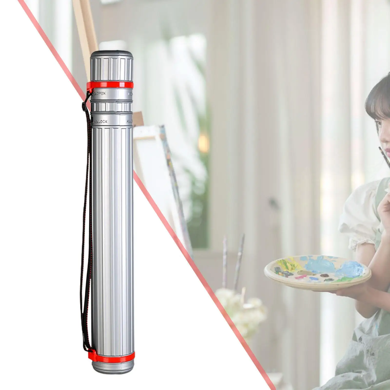 Poster Tube Extendable Portable Expands from 25'' to 41'' Document Storage