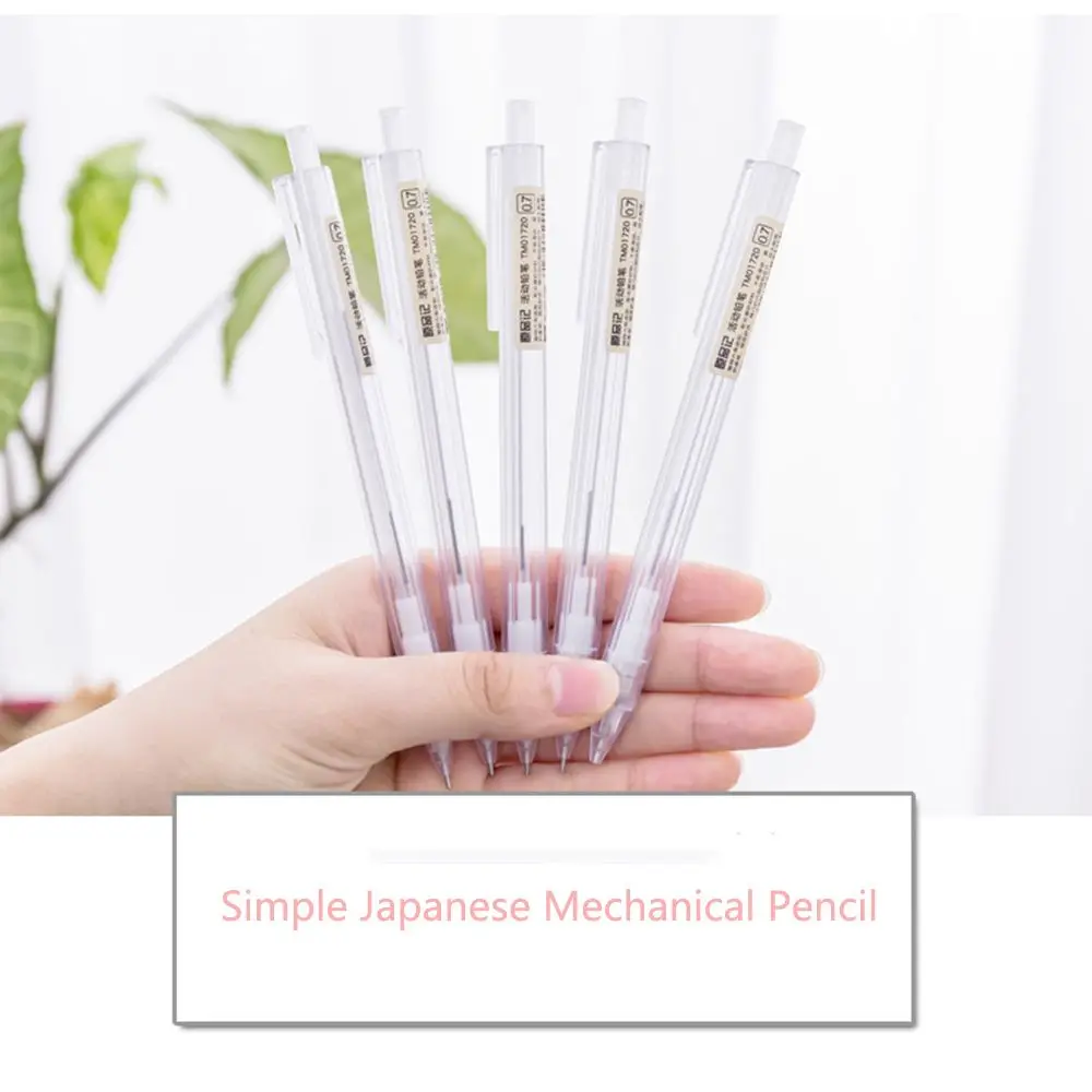 Simple 0.5/0.7mm Transparent Student Mechanical Pencil Stationery School Supplies