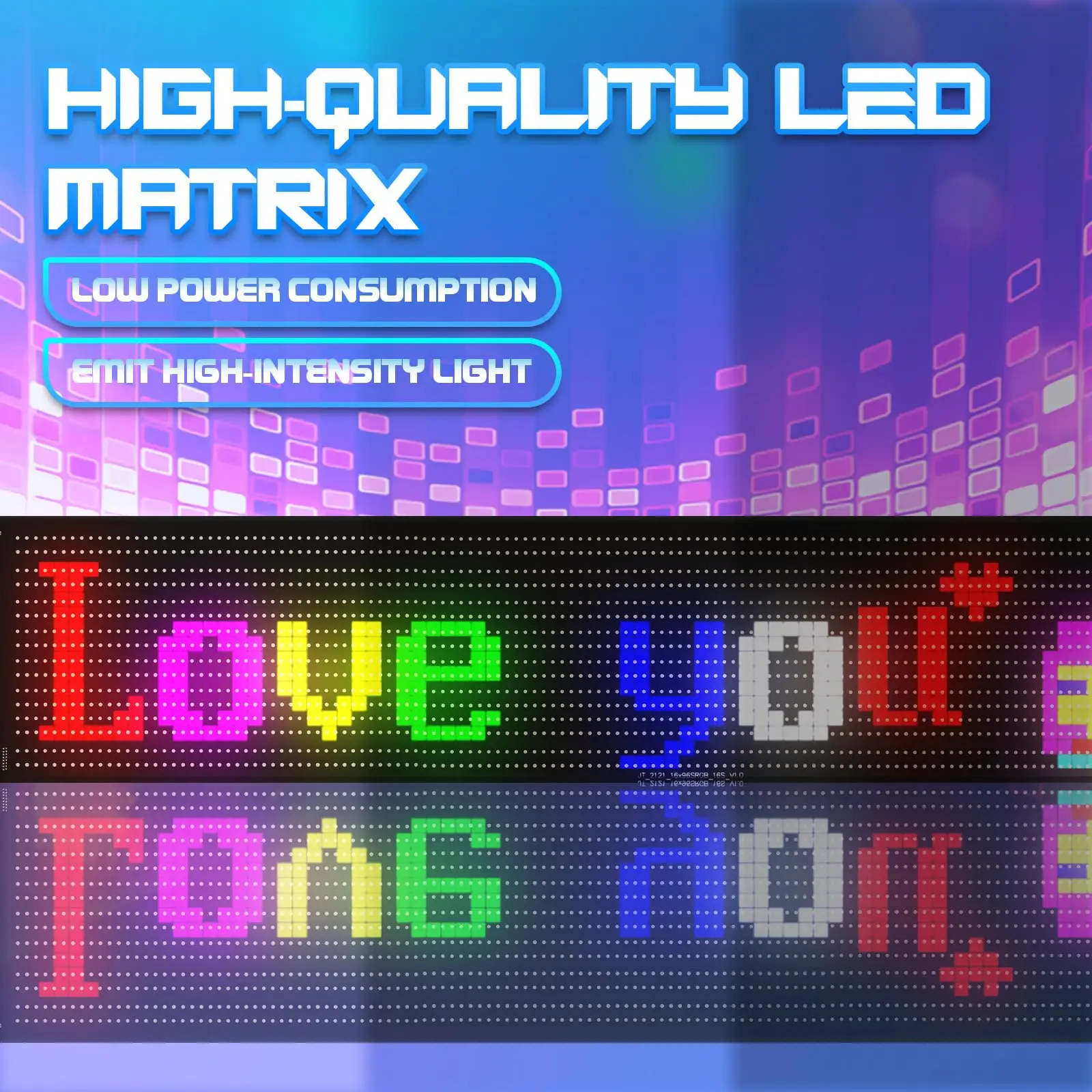 Programmable LED Sign Matrix Panel Scrolling USB Remote Bluetooth App Control LED Sign for Car Shop Store Advertising Party Bar