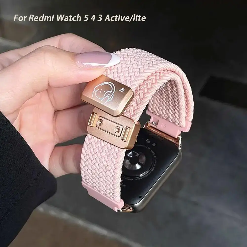 Geflochtenes Nylon-Armband mit Magnetverschluss für Redmi 3 Active 5 Active 5 Lite Redmi Watch Series 5 4 3 Lite Redmi Watch 6 5 4