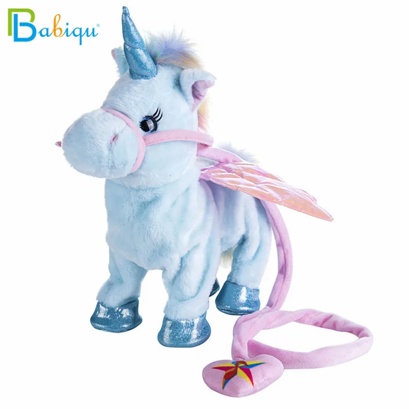 Babiqu juguete de peluche de unicornio eléctrico para caminar, Animal de peluche, música electrónica, regalo de Navidad para niños, 35cm, 1 unidad