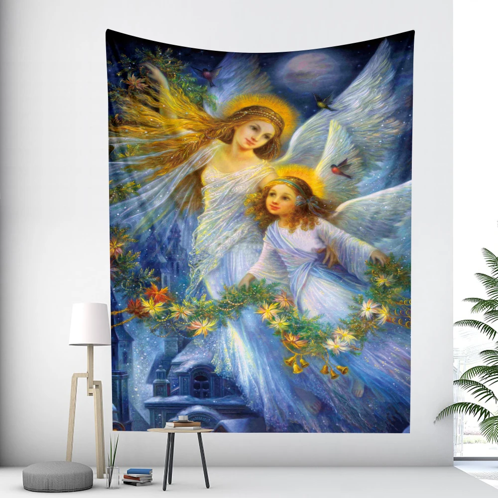 Christian Jesus psychedelic scene home decor art tapestry hippie boho tarot pretty room wall decor wall hanging