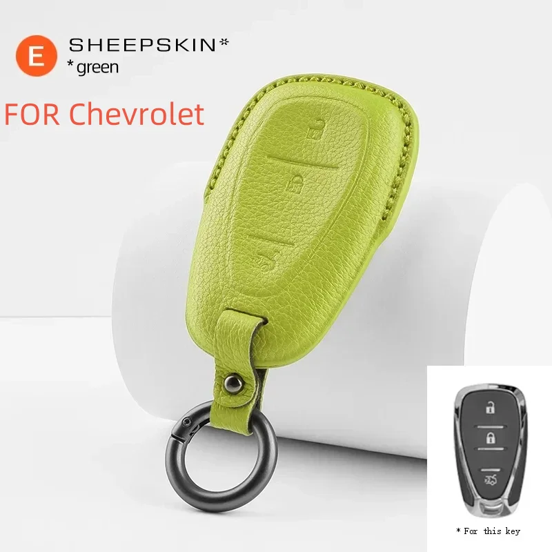 

Sheepskin Car Key Fob Case Cover Holder For Chevrolet Smart Remote Auto Key Car Accessories with Keychians Full Protection