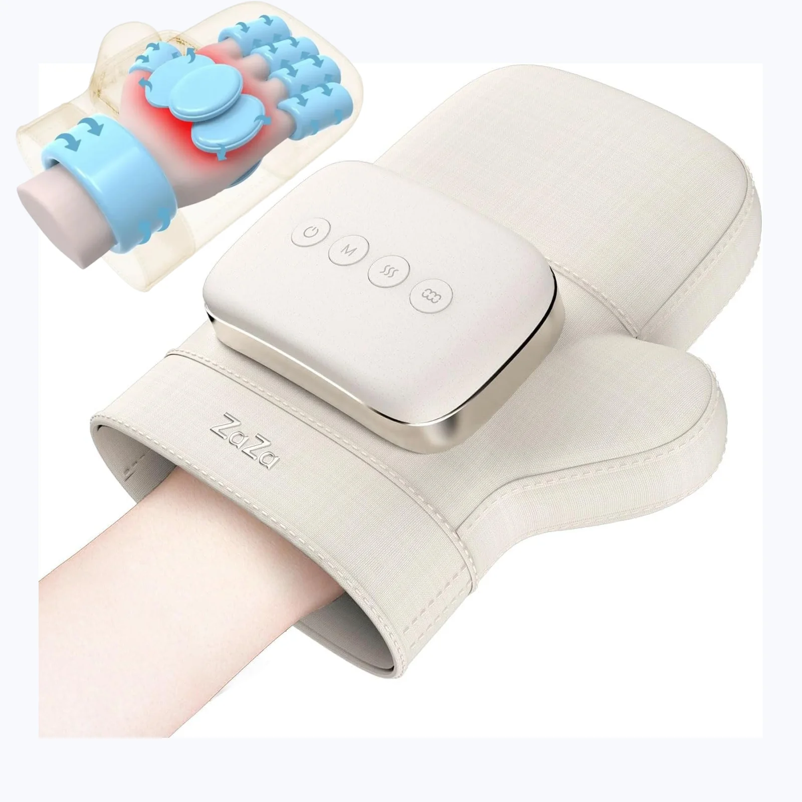 Hand Massager with Heat and Compression,Soothes Muscles and Joints,Vibration and Acupressure Massage for Palms and Fingers