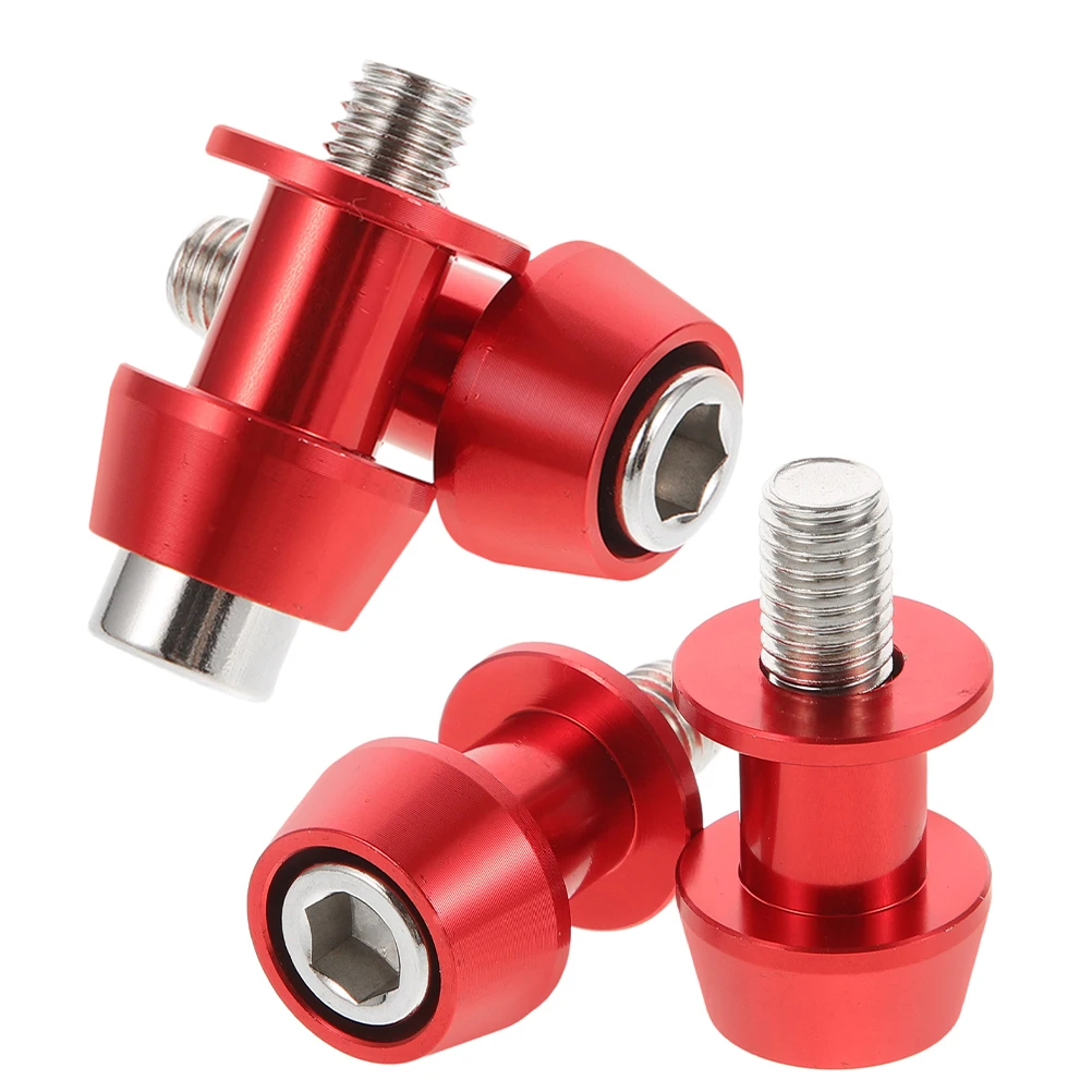 

2 Pairs Frame Lifting Screws Motorbike Swingarm Bobbins Stand Motorcycle Spools Rocker Accessory Red Slider Part Man