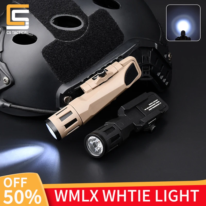 Airsoft Tactical Weapon Gun Pistol Flashlight WML X WMLX for 20mm Rail AR15 Rifle Weapons Scout Light Strobe White LED Lights