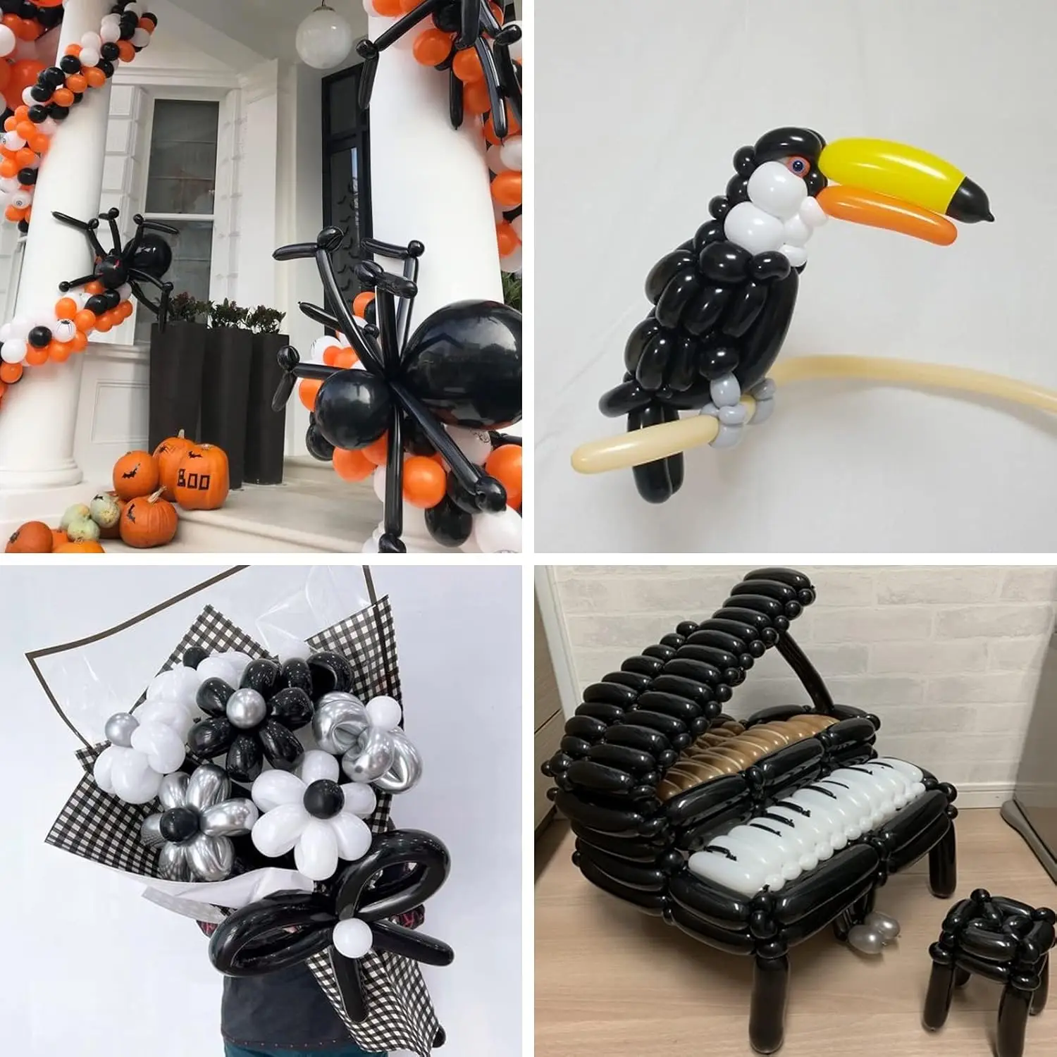 Langer Ballon aus schwarzem, mattem Latex, geeignet für Feiertagsfeiern, Hochzeiten, Geburtstage, Brautpartys und Feiertagsdekorationen – Detail 5