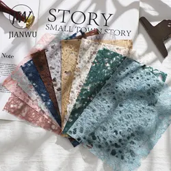 JIANWU 10 Sheets Creative Hollow Multicolor Special Material Paper Pack Memo Pad DIY Journal Background Notes Paper Stationery