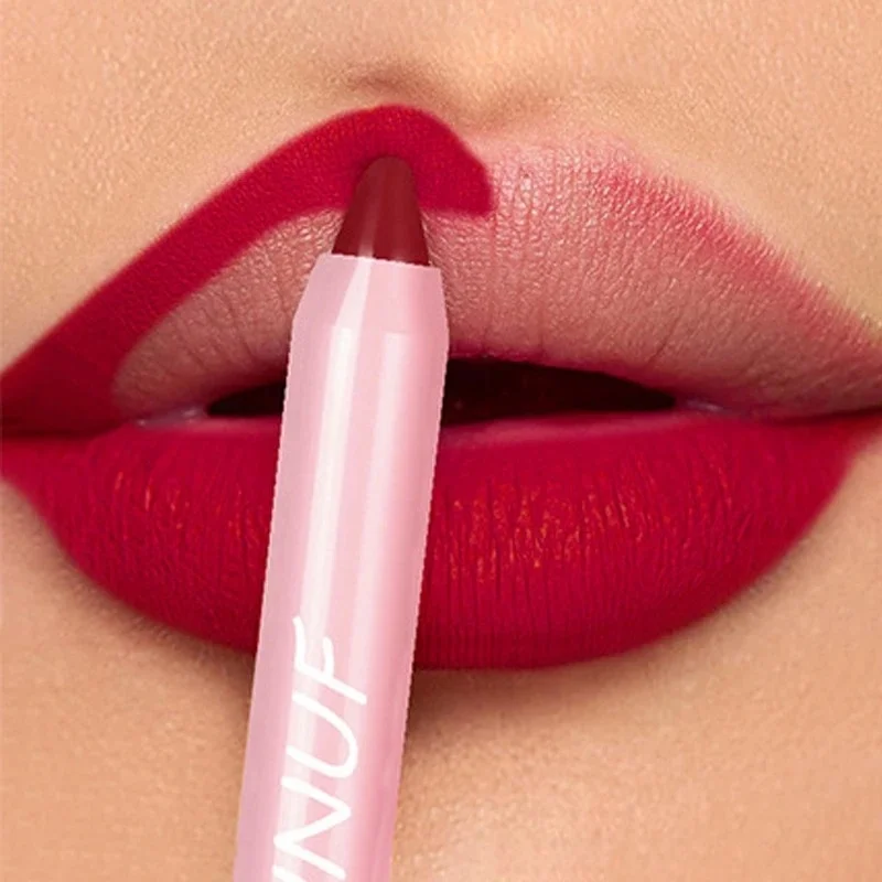 Impermeável Matte Contour Tint Batom Lápis, Sexy Red Tint Batom, duradouro antiaderente Cup Lipliner Pen, Lip Maquiagem Cosméticos, 18 cores