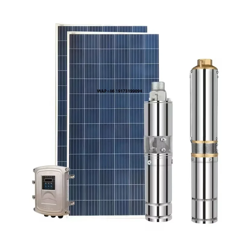 

Автоматический центробежный солнечный погружной водяной насос из нержавеющей стали 48В 750Вт для глубоких скважин, фотоэлектрический ирригационный насос для домашнего использования