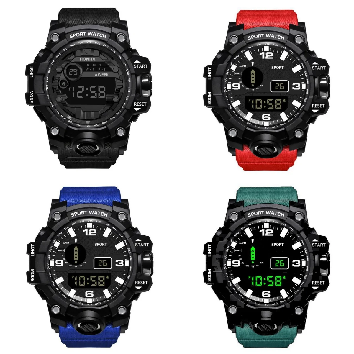 

Новые многофункциональные электронные часы для мужчин, повседневные простые водонепроницаемые спортивные мужские часы, модные аксессуары для наручных часов